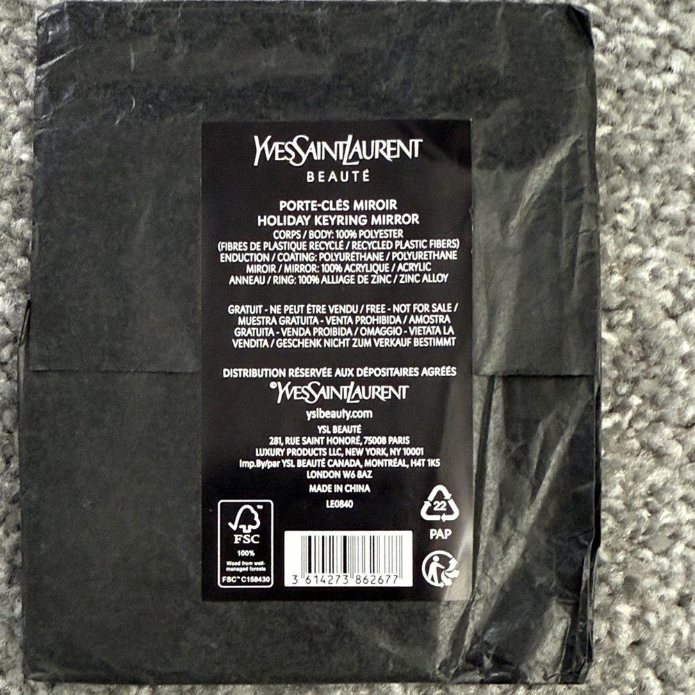 Yves Saint Laurent Black Keyring Mirror